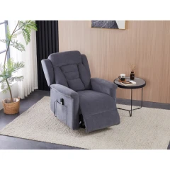 Relaxační křeslo s elektrickým ovládáním, pomoc při vstávání, potah šedá látka, 2 motory TV-7072 GREY2