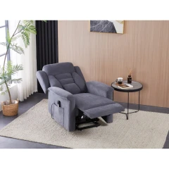 Relaxační křeslo s elektrickým ovládáním, pomoc při vstávání, potah šedá látka, 2 motory TV-7072 GREY2