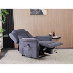 Relaxační křeslo s elektrickým ovládáním, pomoc při vstávání, potah šedá látka, 2 motory TV-7072 GREY2