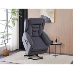 Relaxační křeslo s elektrickým ovládáním, pomoc při vstávání, potah šedá látka, 2 motory TV-7072 GREY2
