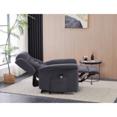Relaxační křeslo s elektrickým ovládáním, pomoc při vstávání, potah šedá látka, 2 motory TV-7072 GREY2