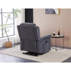 Relaxační křeslo s elektrickým ovládáním, pomoc při vstávání, potah šedá látka, 2 motory TV-7072 GREY2
