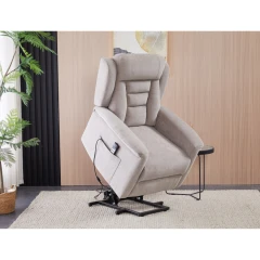 Relaxační křeslo s elektrickým ovládáním, pomoc při vstávání, potah lanýžová látka, 2 motory TV-7072 LAN2