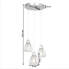 Visící lampa, stříbrná/kov, OKIRA TYP 1