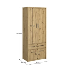 Skříň 4D1S/50, dub artisan, AIRON
