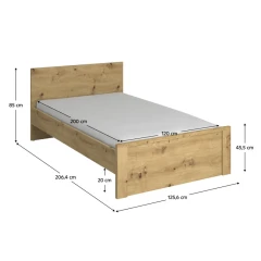 Postel, 120x200, dub artisan, AIRON