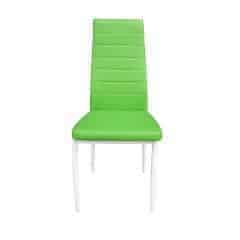 Židle, ekokůže zelená/ kov bíla, COLETA NOVA