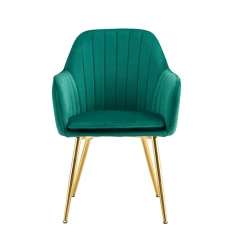 Designové křeslo, smaragdová Velvet látka/gold chrom-zlatý, ADLAM NEW