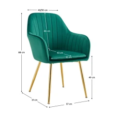Designové křeslo, smaragdová Velvet látka/gold chrom-zlatý, ADLAM NEW