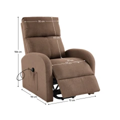 Relaxační polohovací křeslo, světle hnědá, NERIS