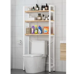 Regál nad WC, dub natural/bílá, BALRAM