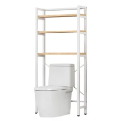 Regál nad WC, dub natural/bílá, BALRAM