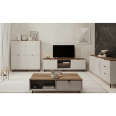 TV stolek, kašmír/dub castello, EYCO 2D/180