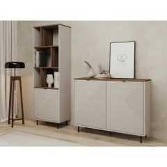Otevřený regál, kašmír/dub castello, EYCO 1D