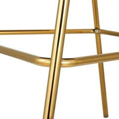 Designová barová židle, šedohnědá Velvet látka/gold chrom zlatý, DASMIN TYP 2