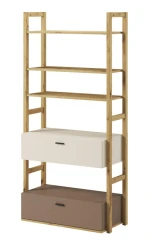 Regál se 2 zásuvkami 85 LIMERA barva dub artisan/béžová/lanýž