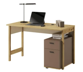 Pracovní stůl 2 zásuvkami LIMERA barva dub artisan/béžová/lanýž