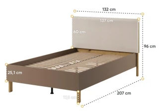 Polstrovaný záhlavník k posteli 120 LIMERA barva béžová