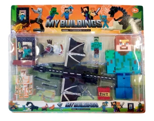 Kolekce figurek Minecraft Ender dragon s útokem sada 10 ks