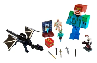 Kolekce figurek Minecraft Ender dragon s útokem sada 10 ks