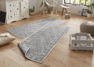 NORTHRUGS kusový koberec Twin-Wendeteppiche 103116 grau creme – na ven i na doma