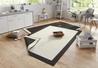 NORTHRUGS kusový koberec Twin-Wendeteppiche 103105 creme schwarz – na ven i na doma