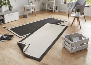 NORTHRUGS kusový koberec Twin-Wendeteppiche 103105 creme schwarz – na ven i na doma