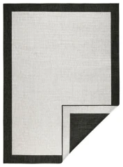 NORTHRUGS kusový koberec Twin-Wendeteppiche 103105 creme schwarz – na ven i na doma