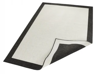 NORTHRUGS kusový koberec Twin-Wendeteppiche 103105 creme schwarz – na ven i na doma