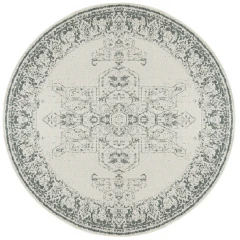 NORTHRUGS kusový koberec Twin Supreme 104139 Green/Cream kruh – na ven i na doma