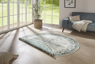 NORTHRUGS kusový koberec Twin Supreme 104139 Green/Cream kruh – na ven i na doma