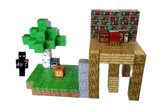 Magnetická stavebnice Minecraft Knihovna a magický strom MSTB2098
