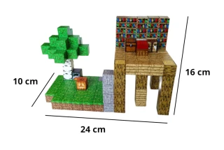 Magnetická stavebnice Minecraft Knihovna a magický strom 132ks