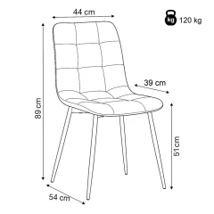 Židle jídelní, antracitová látka cowboy, nohy černý kov CT-281 BK3