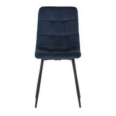 Židle jídelní, modrá sametová látka, nohy černý kov CT-281 BLUE4