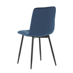 Židle jídelní, modrá sametová látka, nohy černý kov CT-281 BLUE4