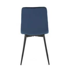 Židle jídelní, modrá sametová látka, nohy černý kov CT-281 BLUE4