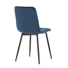 Židle jídelní, modrá sametová látka, nohy černý kov CT-281 BLUE4