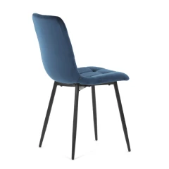 Židle jídelní, modrá sametová látka, nohy černý kov CT-281 BLUE4