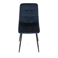 Židle jídelní, modrá sametová látka, nohy černý kov CT-281 BLUE4