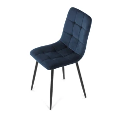Židle jídelní, modrá sametová látka, nohy černý kov CT-281 BLUE4