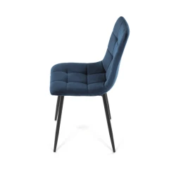 Židle jídelní, modrá sametová látka, nohy černý kov CT-281 BLUE4