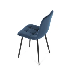 Židle jídelní, modrá sametová látka, nohy černý kov CT-281 BLUE4