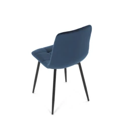 Židle jídelní, modrá sametová látka, nohy černý kov CT-281 BLUE4