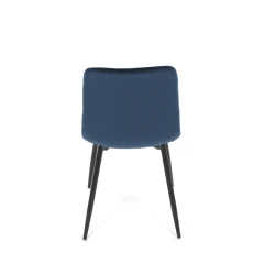 Židle jídelní, modrá sametová látka, nohy černý kov CT-281 BLUE4