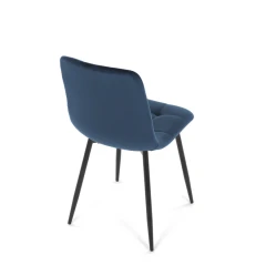 Židle jídelní, modrá sametová látka, nohy černý kov CT-281 BLUE4