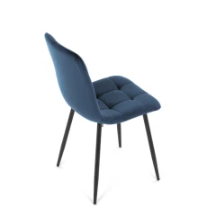 Židle jídelní, modrá sametová látka, nohy černý kov CT-281 BLUE4