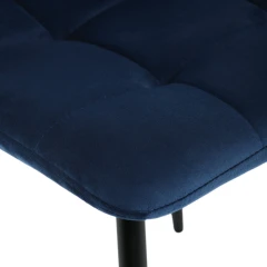 Židle jídelní, modrá sametová látka, nohy černý kov CT-281 BLUE4