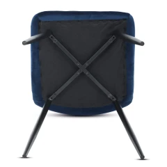 Židle jídelní, modrá sametová látka, nohy černý kov CT-281 BLUE4