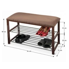 Lavice s botníkem LANGELLA - čokoládová/tm. hnědá č.2 Lavice s botníkem LANGELLA - čokoládová/tm. hnědá č.2